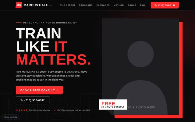 Personal trainers template 1